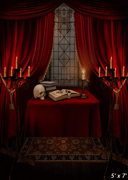 Nightmare Red Curtain Halloween Backdrop SBH0604
