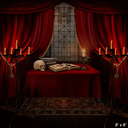 Nightmare Red Curtain Halloween Backdrop SBH0604