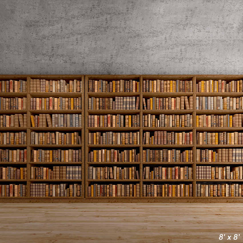 Old Books On Wooden Shelf Backdrop for Photo SBH0606