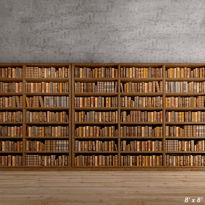 Old Books On Wooden Shelf Backdrop for Photo SBH0606