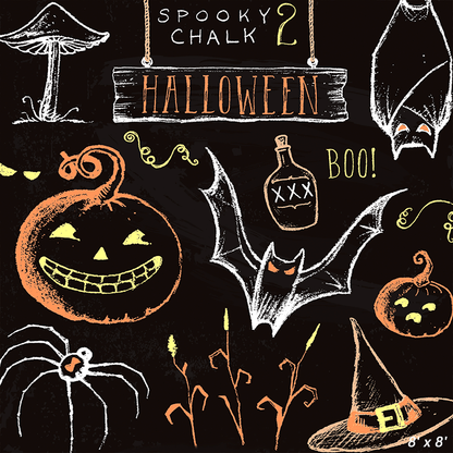 Vintage Chalkboard Halloween Backdrop for Photo SBH0614