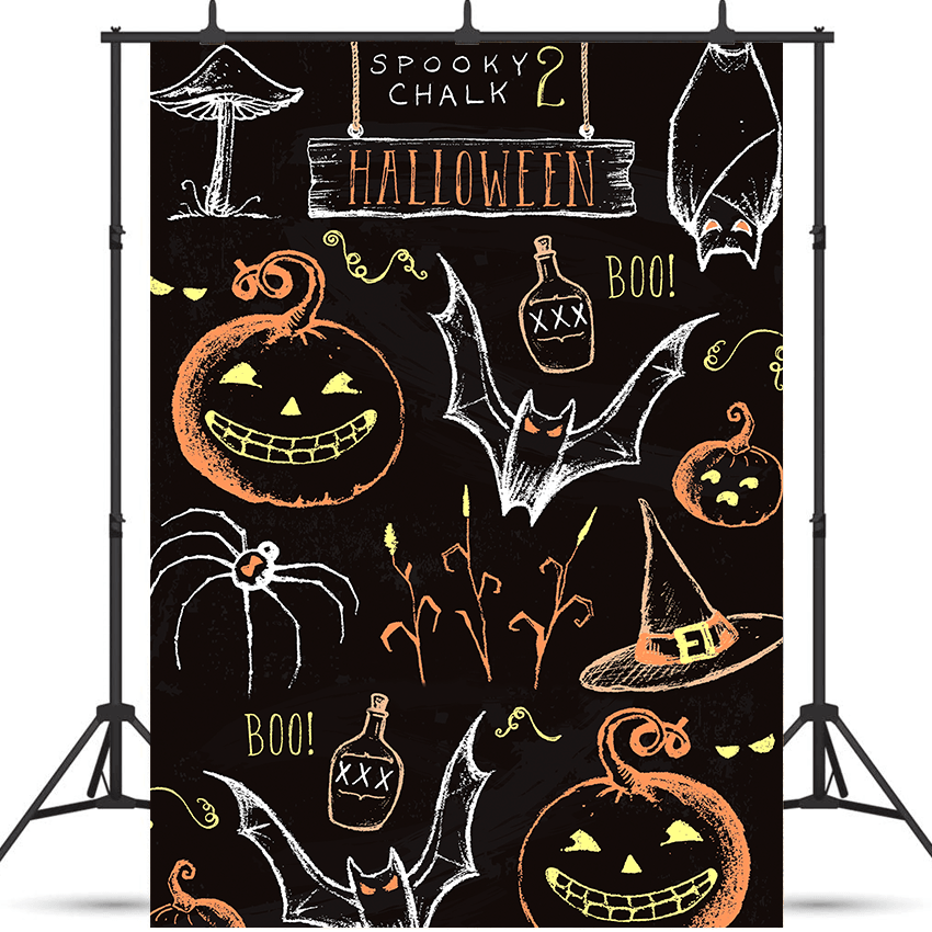 Vintage Chalkboard Halloween Backdrop for Photo SBH0614