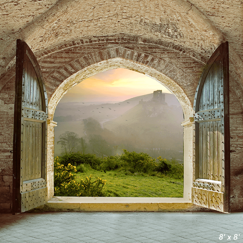 Beautiful Arch Doorway Scenery Backdrop for Photo SBH0617
