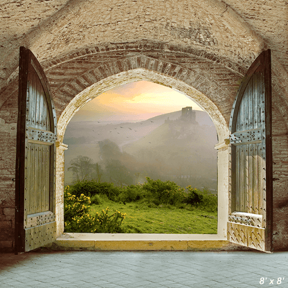 Beautiful Arch Doorway Scenery Backdrop for Photo SBH0617