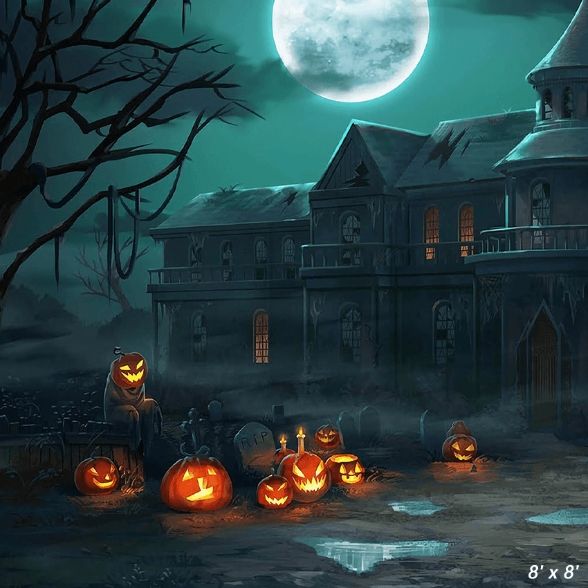 Horror Pumpkins Halloween Backdrop for Photo SBH0629