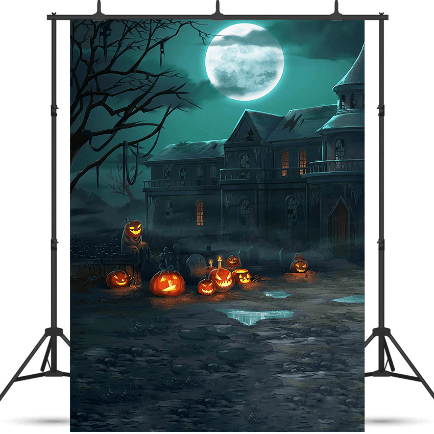 Horror Pumpkins Halloween Backdrop for Photo SBH0629