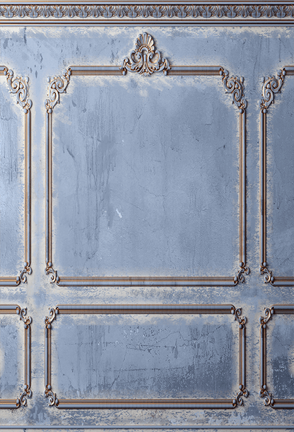 Classic Wall Old Gold Stucco Blue Backdrop for Photo SBH0638