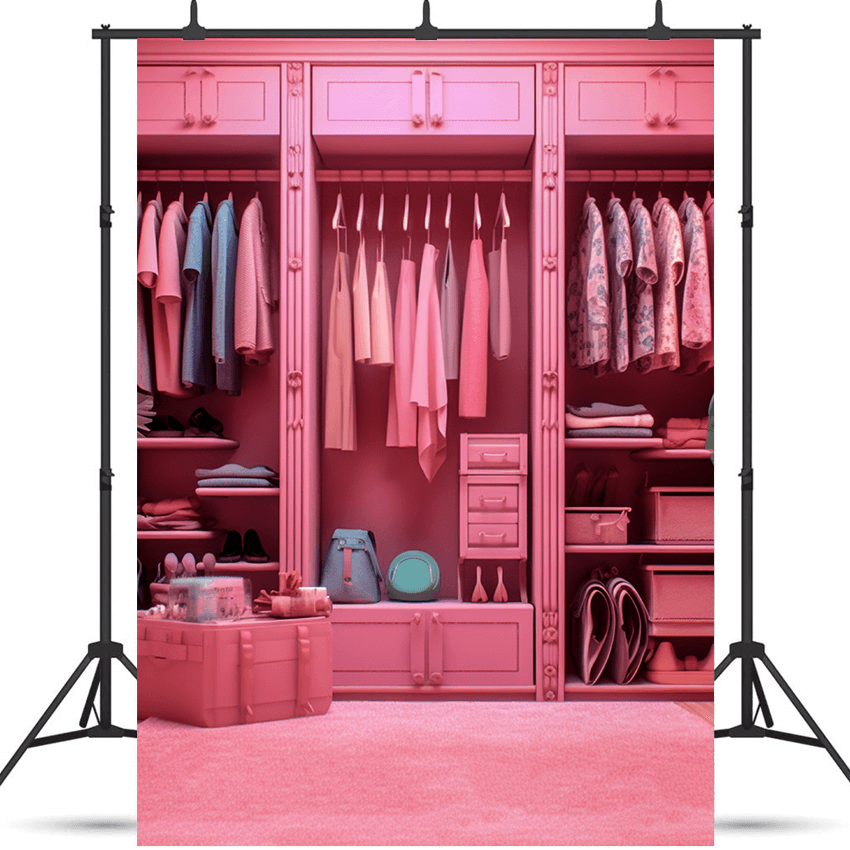 Barbie Pink Backdrops Background for Girl Birthday Party SBH0657