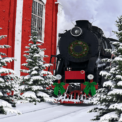 Holiday Frozen Christmas Trees Snow Background SBH0663