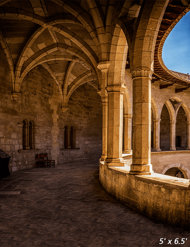White Concrete Pillar During Day Time Fabric Backdrop SBH0699