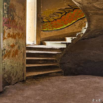 Stairs Decay Abandoned Fabric Backdrop for Photo SBH0700