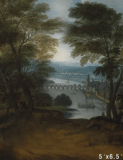 A Mountainous River Landscape Fabric Backdrop for Photo SBH0706