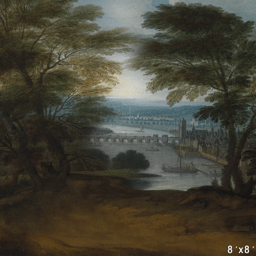 A Mountainous River Landscape Fabric Backdrop for Photo SBH0706