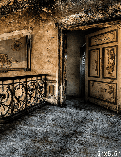 Old Backyard Antique Residential House  Backdrop for Photo SBH0708