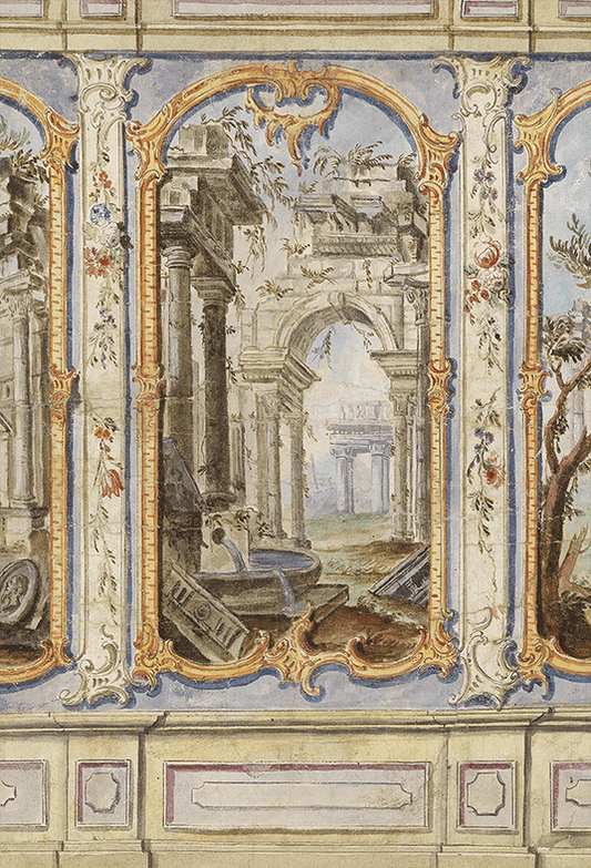 18th Century Chinoiserie Palazzo Interior Fabric Backdrop for Photo SBH0709