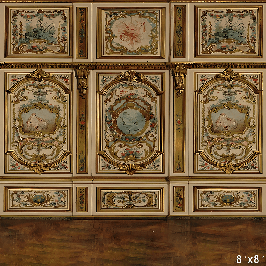 20th Century Golden and Painted Sideboard Fabric Backdrop for Photo SBH0711