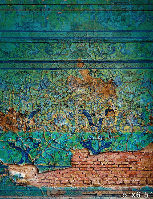 Old Vintage Green Brick Texture Backdrop for Photo SBH0719