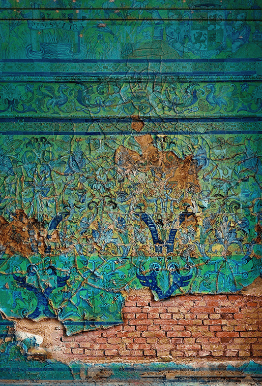 Old Vintage Green Brick Texture Backdrop for Photo SBH0719