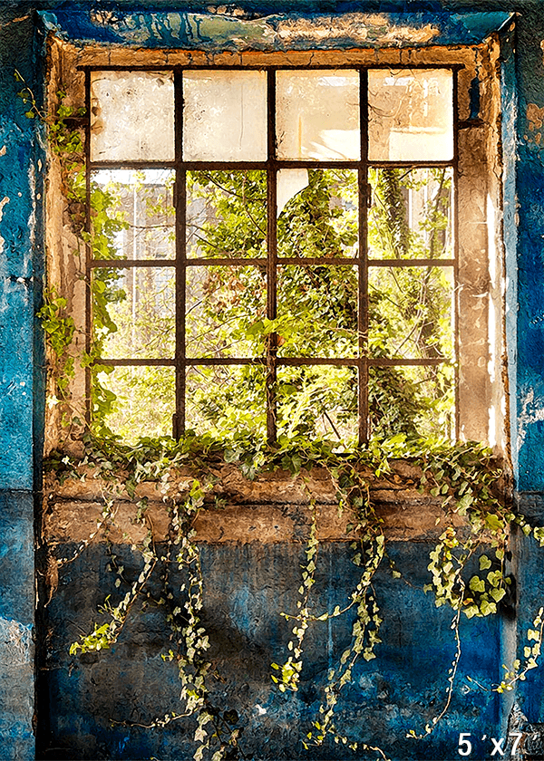 Eternal Spring Verdant Window Scenery Photography Backdrop SBH0730