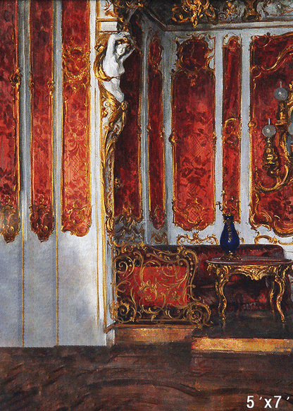 Opulent Red Drapery and Gilded Accents Elegant Backdrop SBH0733
