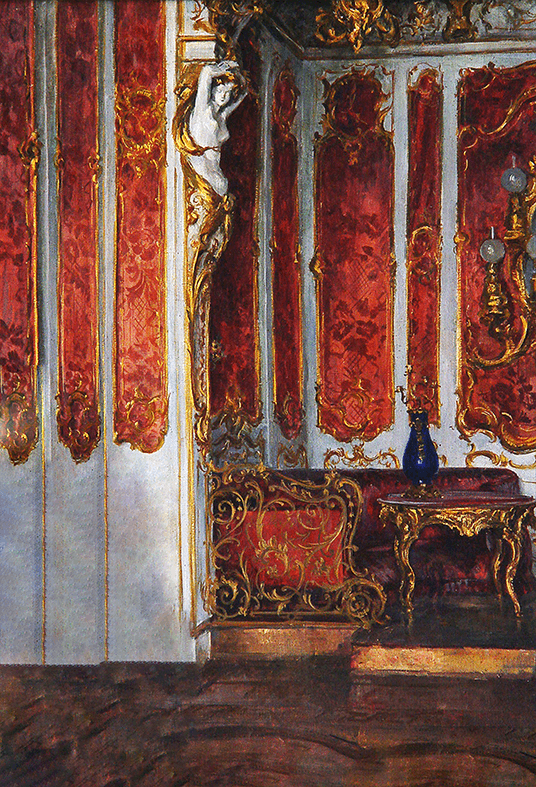 Opulent Red Drapery and Gilded Accents Elegant Backdrop SBH0733