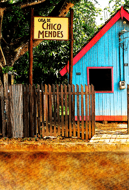 Colorful Wood Cottage in a Lush Setting Backdrop for Photo SBH0737