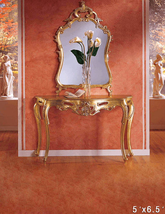 Classical Design with Ornate Mirror and Carved Table Backdrop SBH0738