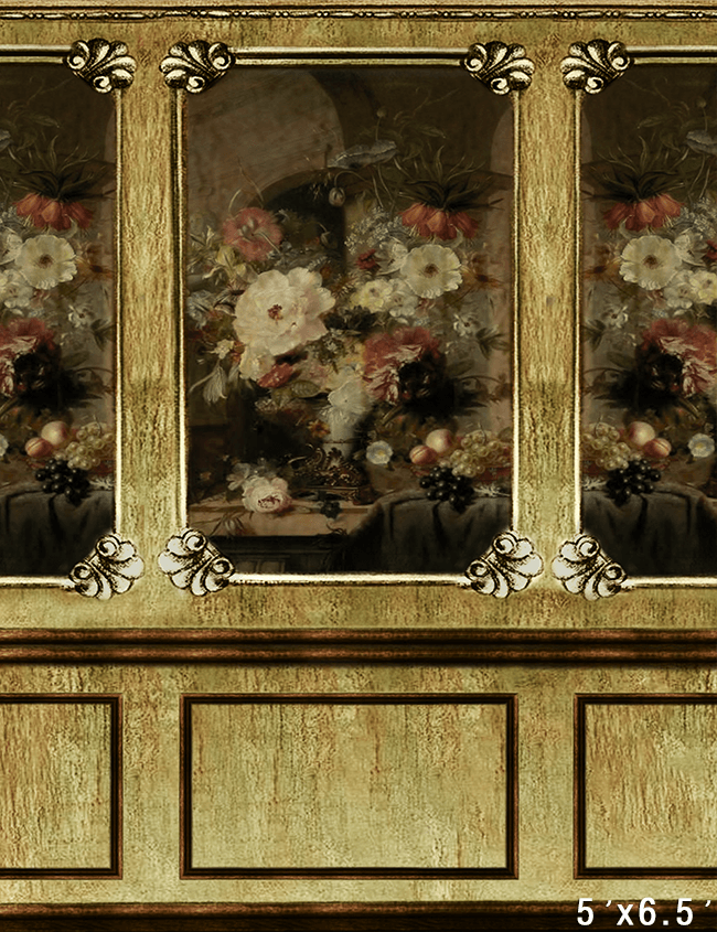 Classic Renaissance Floral Painting Wall Background SBH0743
