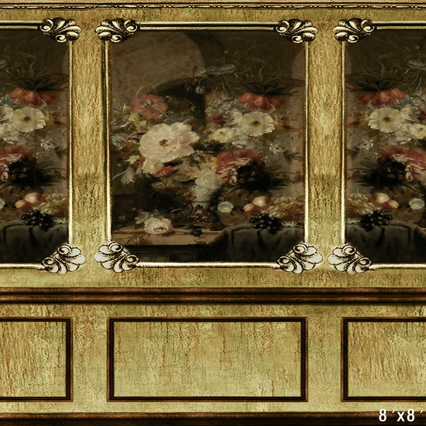 Classic Renaissance Floral Painting Wall Background SBH0743