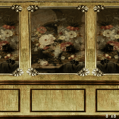 Classic Renaissance Floral Painting Wall Background SBH0743