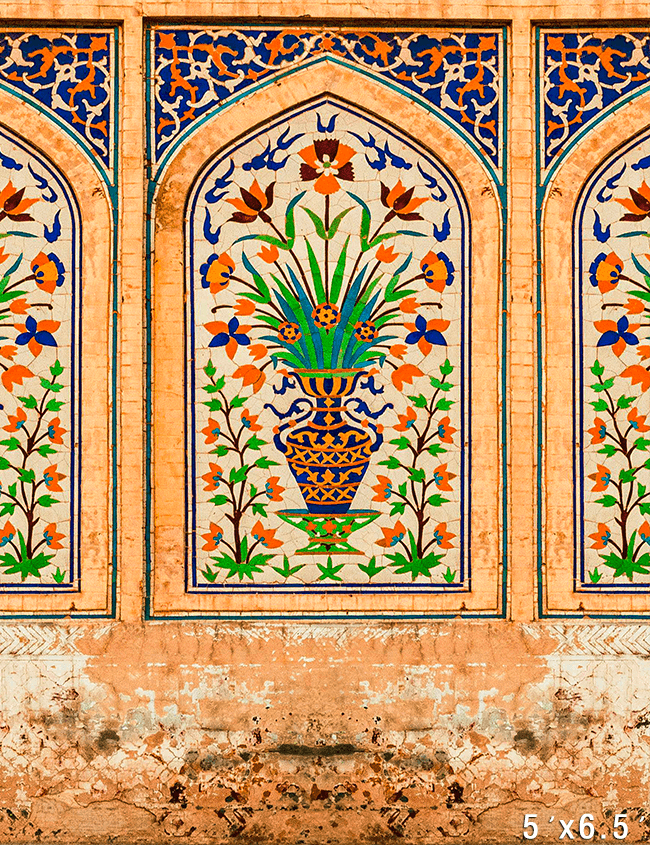 Vibrant Floral Vase Arch Photography Backdrop SBH0746