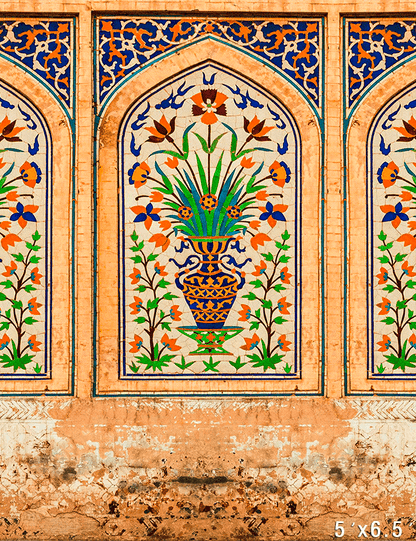 Vibrant Floral Vase Arch Photography Backdrop SBH0746