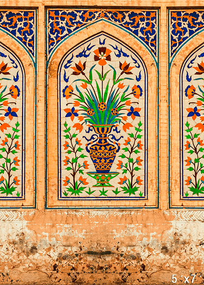 Vibrant Floral Vase Arch Photography Backdrop SBH0746