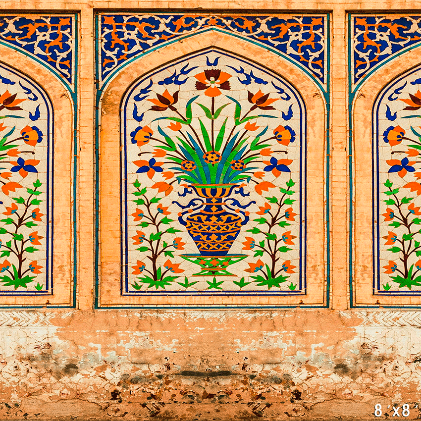 Vibrant Floral Vase Arch Photography Backdrop SBH0746