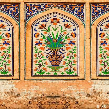 Vibrant Floral Vase Arch Photography Backdrop SBH0746