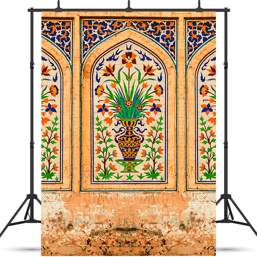Vibrant Floral Vase Arch Photography Backdrop SBH0746