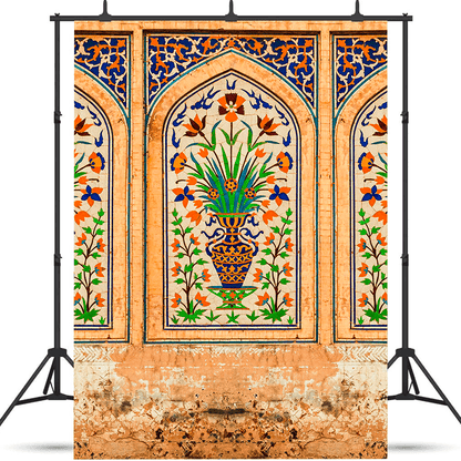 Vibrant Floral Vase Arch Photography Backdrop SBH0746