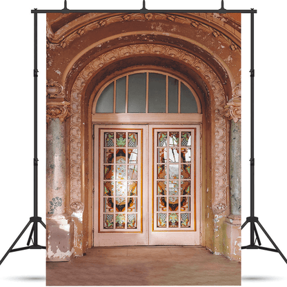 Vintage Stained Glass Doorway Photography Backdrop SBH0748