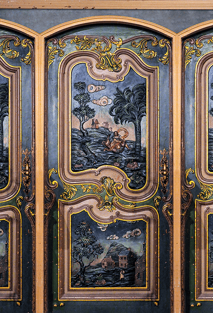 Baroque Narrative Panel with Golden Accents Photography Backdrop SBH0750