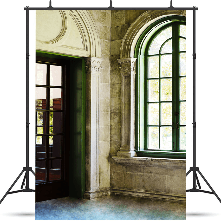 Elegant Stone Arch and Window Photography Backdrop SBH0751