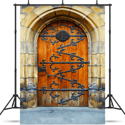 Medieval Ornate Wooden Door Photography Background SBH0752