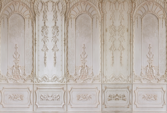 Beige Ornate Plaster Wall Backdrop for Photography SBH0758