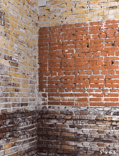 Corner Old Dirty Brick Wall Backdrop for Photography SBH0346