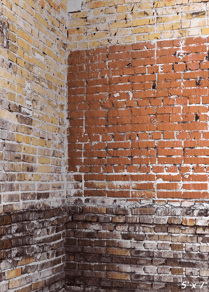 Corner Old Dirty Brick Wall Backdrop for Photography SBH0346