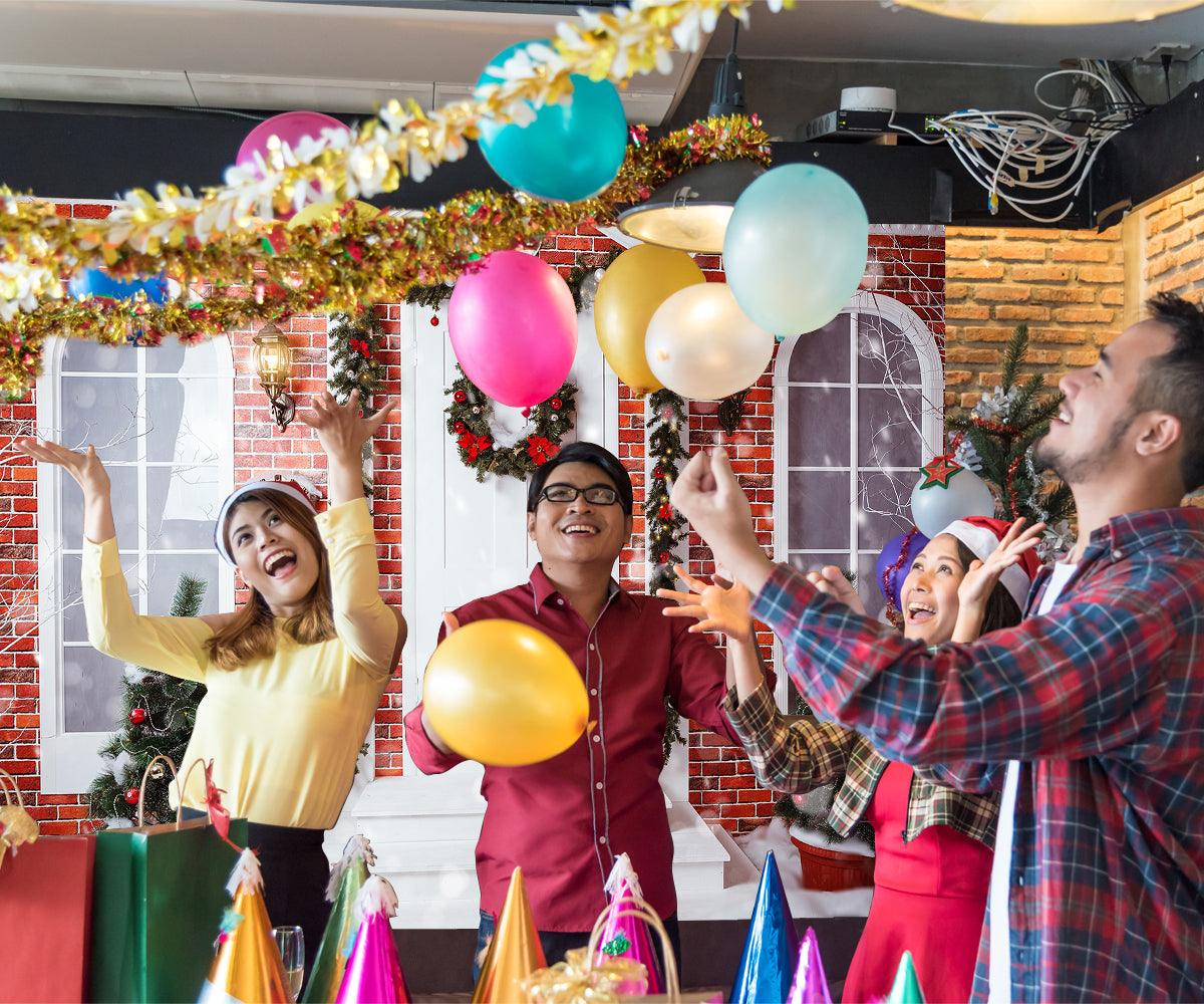 Merry Christmas Red Brick Photo Backdrop for Photography