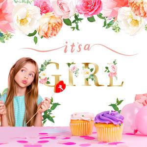 Flower  Decoration Girl Photography Backdrop for Birthday Baby Shower