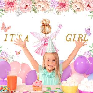 Angel Flower Girl Photography Backdrop for Baby Shower