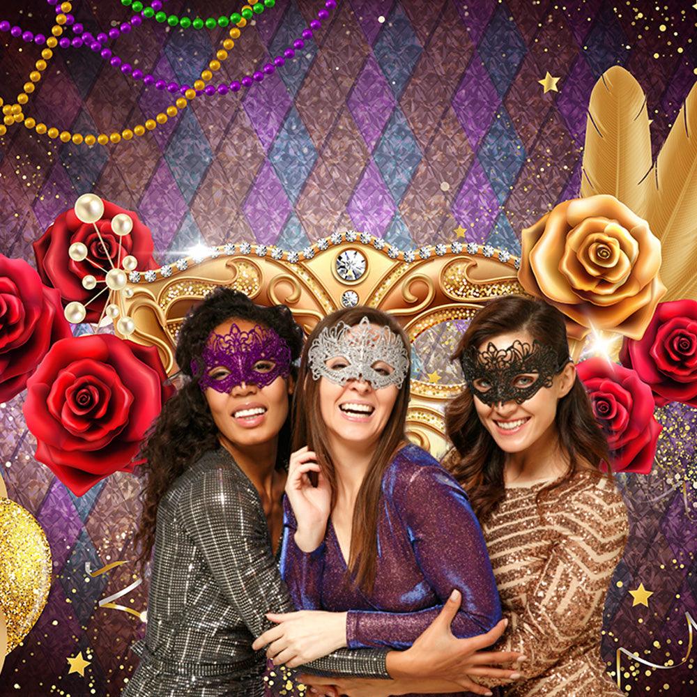 Rose Jewelry Photography Backdrop for Masquerade Ball Party