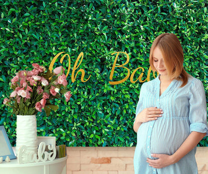 Fresh Green Leaves Photography Backdrop for Baby Shower