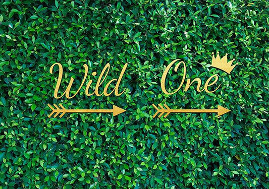 Fresh Green Wild One  Photography Backdrop for 1st Birthday